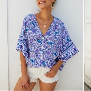 Floral button down blouse